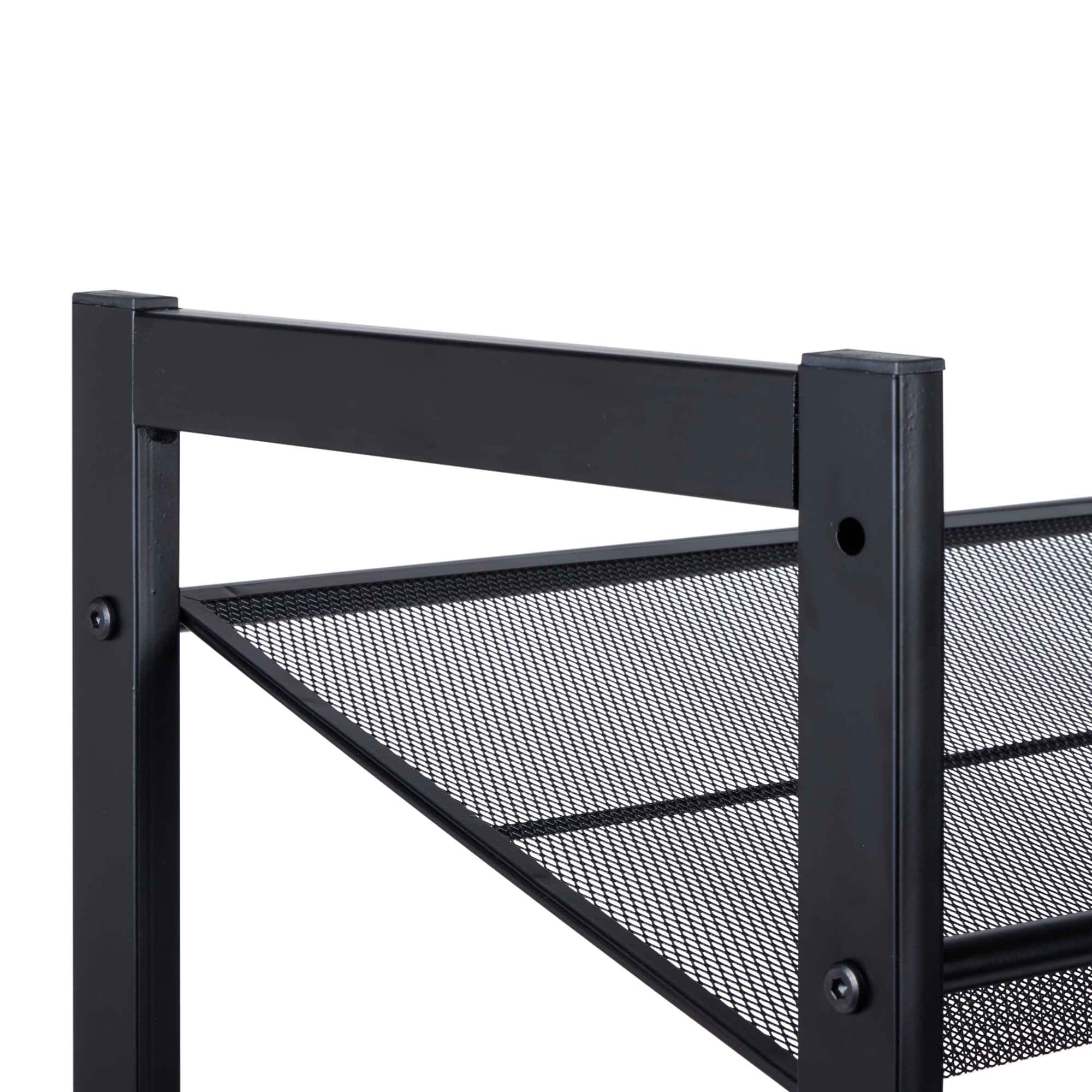 Organize It All Black 30" Wide 4 Tier Adjustable Mesh Shoe Rack